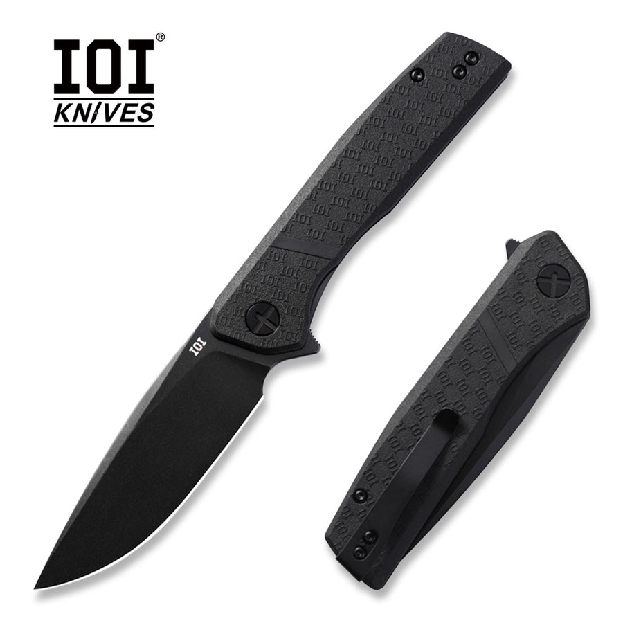 IOI Scout I20332 Tactical Folding Pocket Knife for Men, D2 Black Titanium PVD Blade 3.62", EDC Knife with Custom Left-Side Clip, Ideal for Camping, Work, Daily Carry, Outdoor Utility, Premium Gift Use