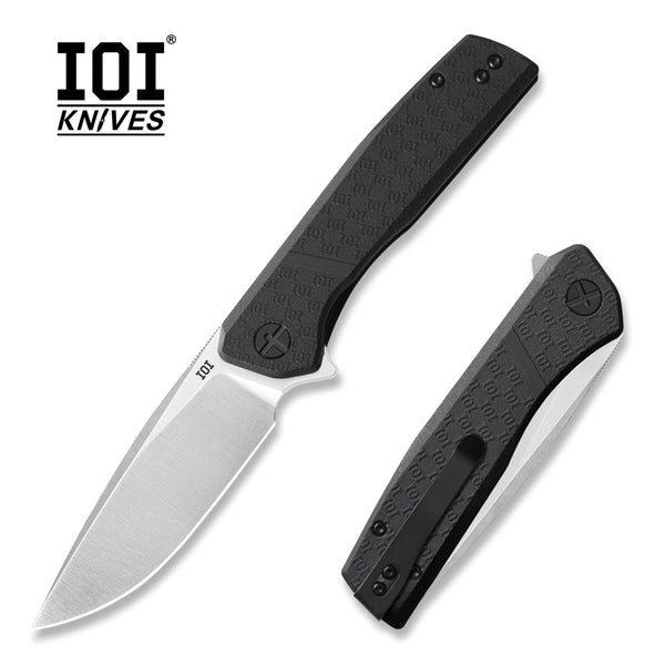 IOI Scout I20232 Folding Pocket Knife for Men – D2 Steel Satin Blade with 3.62" Edge, EDC Knife with Custom Left-Side Clip, Ideal for Camping, Outdoor Utility, Daily Tasks, Work Tools or Gift Use