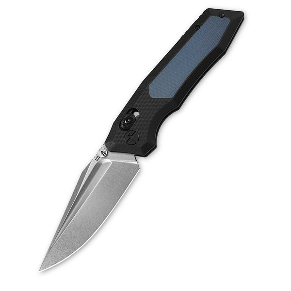 United Force Folding Pocket Knife – 2.98" S35VN Stonewashed Blade, Blue & Black G10 Inlay Handle, Black Titanium Clip | Premium EDC Knife for Camping, Hiking & Everyday Carry